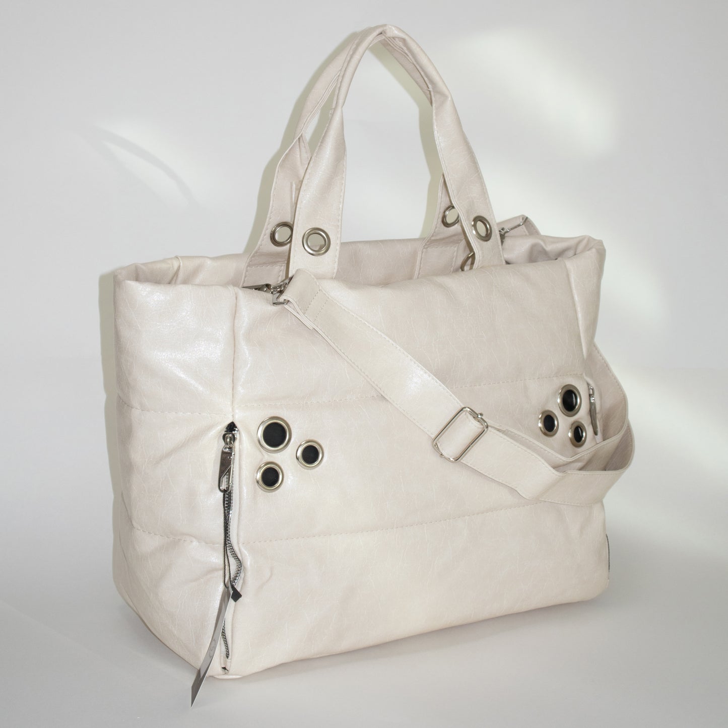 MY EYELET TRAVEL BAG cream