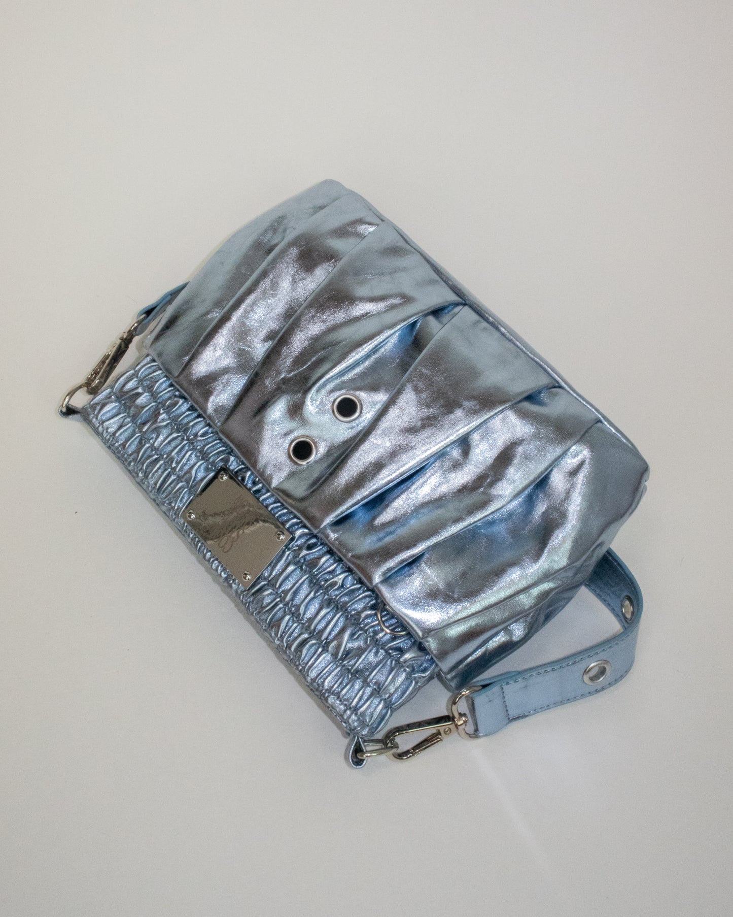 THE BOXER BAG MINI metal blue
