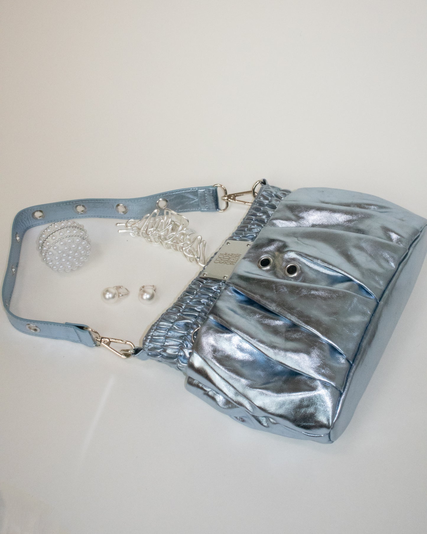 THE BOXER BAG MINI metal blue