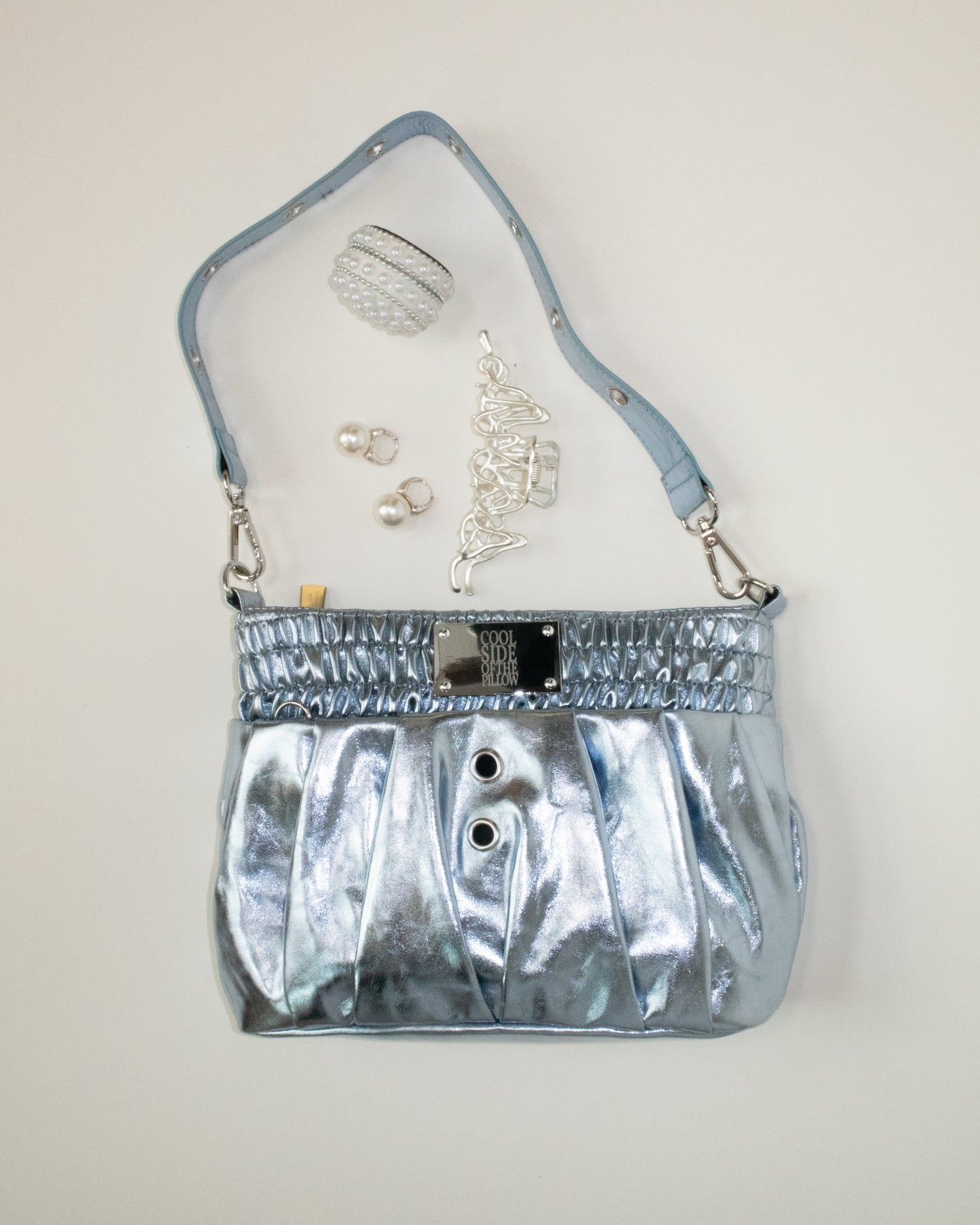 THE BOXER BAG MINI metal blue