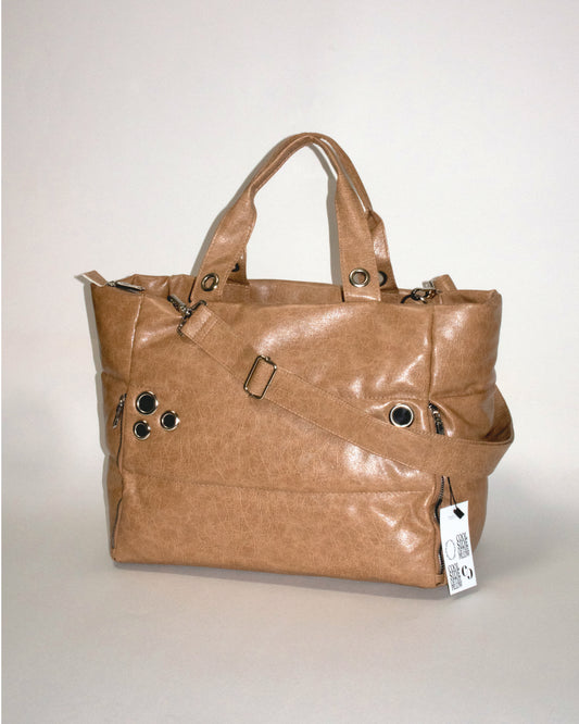 MY EYELET TRAVEL BAG brown