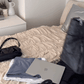 MY EYELET TRAVEL BAG ash black