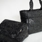 MY EYELET TRAVEL BAG ash black