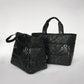 MY EYELET TRAVEL BAG ash black